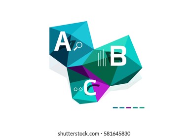 Abstract triangle low poly infographic template. Vector background for workflow layout, diagram, number options or web design