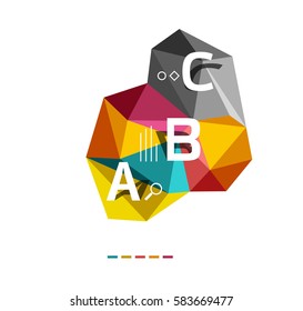 Resumen de la plantilla de infografía de polos bajos en triángulo. Fondo vectorial para diseño de flujo de trabajo, diagrama, opciones de número o diseño web