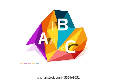 Abstract triangle low poly infographic template. Vector background for workflow layout, diagram, number options or web design