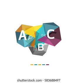 Abstract triangle low poly infographic template. Vector background for workflow layout, diagram, number options or web design