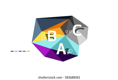 Abstract triangle low poly infographic template. Vector background for workflow layout, diagram, number options or web design