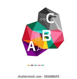 Abstract triangle low poly infographic template. Vector background for workflow layout, diagram, number options or web design