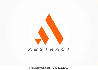 Abstract Triangle make from geometric shapes Vector Logo template. Modern Minimal Design usable for Corporate Business Branding Identity that Related with Triangle, trinity, pyramid, a, a letter.
