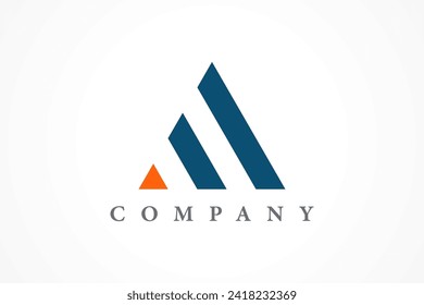 Resumen Triángulo hecho a partir de las formas geométricas plantilla Logotipo vectorial. Diseño minimal moderno utilizable para la identidad de promoción de marca corporativa que se relaciona con triángulo, trinidad, pirámide, a, letra.