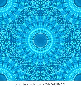 Abstract triangle mandala mosaic pattern background - geometrical blue bohemian vector wallpaper graphic