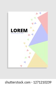 Abstract triangle modern design book cover, annual report, brochure template layout, vector digital presentation, flyer, poster, banner