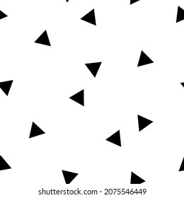 Resumen del diseño de patrones de superficie irregulares geométricos monocromáticos de triángulo en el estilo escandinavo aislado en la ilustración vectorial de fondo blanco.