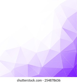 Abstract triangle mosaic gradient colorful background with dotted line structure