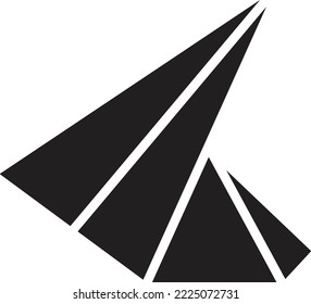 Resumen de la ilustración del logotipo del triángulo de montaña en un estilo moderno y mínimo aislado en el fondo