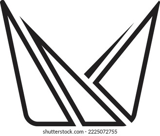 Abstract triangle mountain logo illustration in trendy and minimal style isolated on background