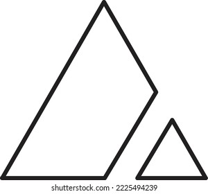Abstract triangle mountain logo illustration in trendy and minimal style isolated on background