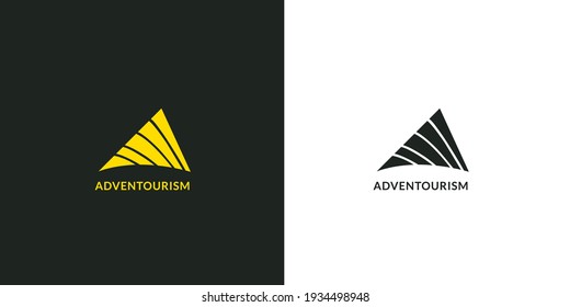 abstract triangle of mountain shape for adventure and tourism logo, adventure vector logo design concept illustration