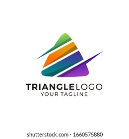 Ilustración de vectores de diseño de logotipos múltiples en triángulo abstracto