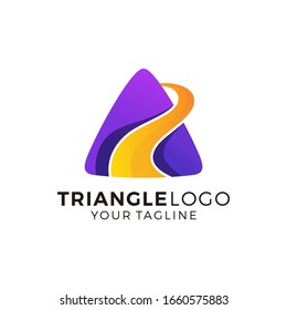 Abstract Triangle Multicolored Logo Design Vector Illustration