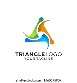 Abstract Triangle Multicolored Logo Design Vector Illustration