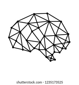 Abstract triangle nodes artificial intelligence brain