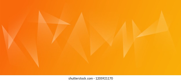 abstract triangle orange background, horizontal banner.