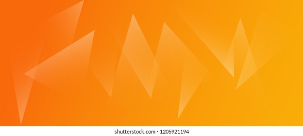 abstract triangle orange background, horizontal banner.