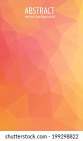 Abstract triangle orange and yellow background, vector illustration.