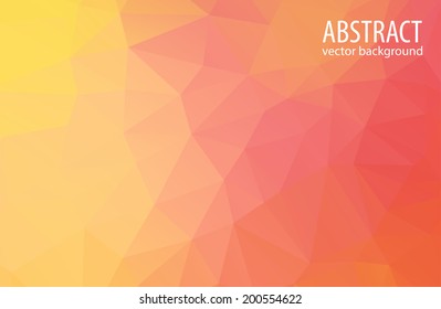 Abstract triangle orange and yellow background, vector illustration.