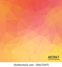 Abstract triangle orange and yellow background, vector illustration.