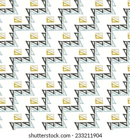 Abstract triangle ornament diagonal background. Seamless pattern. Vector. 