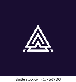 Logotipo de esquema de triángulo abstracto - Letra A vector de logotipo