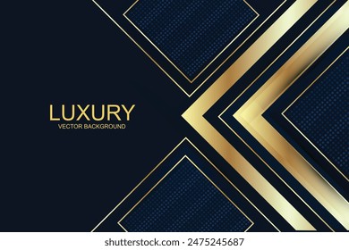 Abstract triangle overlapping on dark navy blue background. Luxury and elegant design