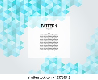 Abstract triangle pattern. background with text.