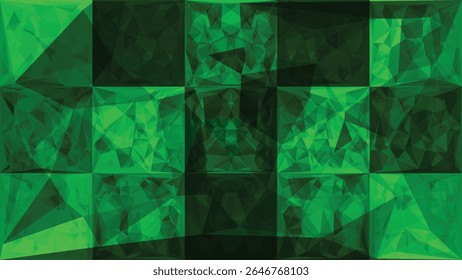 Abstract triangle pattern background texture. Geometric low polygon in green gradient design for wallpaper, greeting, banner, page surface, business, presentation, advertising, website