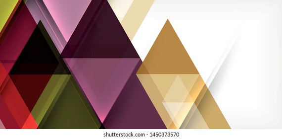 Abstract triangle pattern, colorful backdrop. Presentation template. Modern textured shape. Trendy modern style. Vector abstract geometric graphic design.