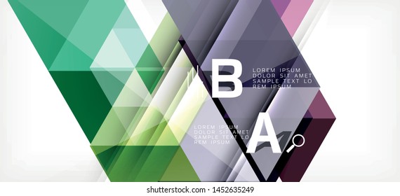 Abstract triangle pattern, colorful backdrop. Presentation template. Modern textured shape. Trendy modern style. Vector abstract geometric graphic design.