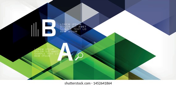 Abstract triangle pattern, colorful backdrop. Presentation template. Modern textured shape. Trendy modern style. Vector abstract geometric graphic design.