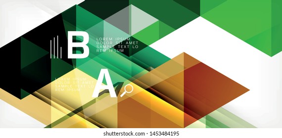 Abstract triangle pattern, colorful backdrop. Presentation template. Modern textured shape. Trendy modern style. Vector abstract geometric graphic design.
