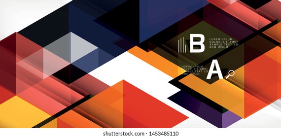 Abstract triangle pattern, colorful backdrop. Presentation template. Modern textured shape. Trendy modern style. Vector abstract geometric graphic design.