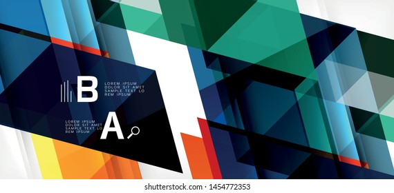Abstract triangle pattern, colorful backdrop. Presentation template. Modern textured shape. Trendy modern style. Vector abstract geometric graphic design.