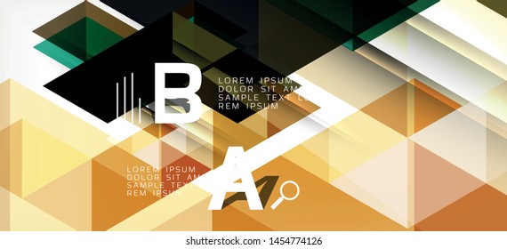 Abstract triangle pattern, colorful backdrop. Presentation template. Modern textured shape. Trendy modern style. Vector abstract geometric graphic design.