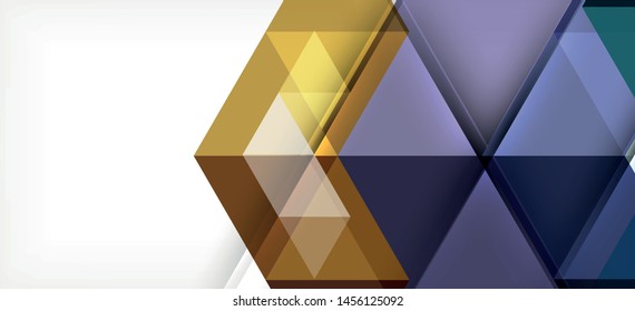 Abstract triangle pattern, colorful backdrop. Presentation template. Modern textured shape. Trendy modern style. Vector abstract geometric graphic design.