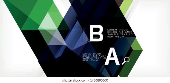 Abstract triangle pattern, colorful backdrop. Presentation template. Modern textured shape. Trendy modern style. Vector abstract geometric graphic design.