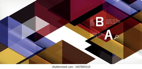 Abstract triangle pattern, colorful backdrop. Presentation template. Modern textured shape. Trendy modern style. Vector abstract geometric graphic design.