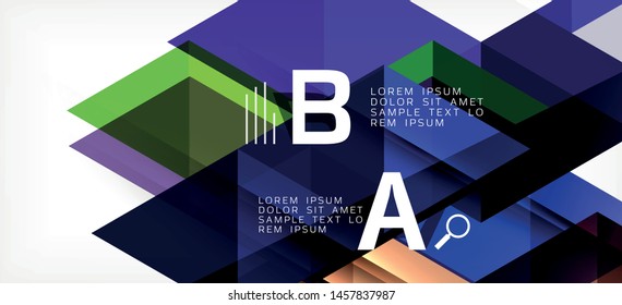 Abstract triangle pattern, colorful backdrop. Presentation template. Modern textured shape. Trendy modern style. Vector abstract geometric graphic design.