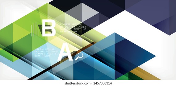 Abstract triangle pattern, colorful backdrop. Presentation template. Modern textured shape. Trendy modern style. Vector abstract geometric graphic design.