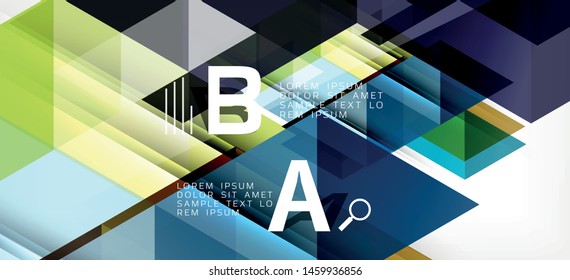 Abstract triangle pattern, colorful backdrop. Presentation template. Modern textured shape. Trendy modern style. Vector abstract geometric graphic design.