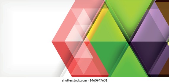Abstract triangle pattern, colorful backdrop. Presentation template. Modern textured shape. Trendy modern style. Vector abstract geometric graphic design.