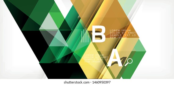Abstract triangle pattern, colorful backdrop. Presentation template. Modern textured shape. Trendy modern style. Vector abstract geometric graphic design.
