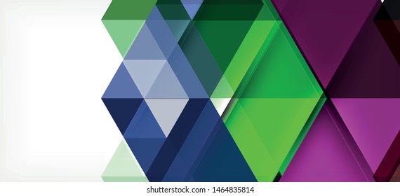 Abstraktes Dreiecksmuster, bunter Hintergrund. Präsentationsvorlage. Moderne strukturierte Form. Moderner Stil. Abstraktes geometrisches Grafikdesign mit Vektorgrafik.