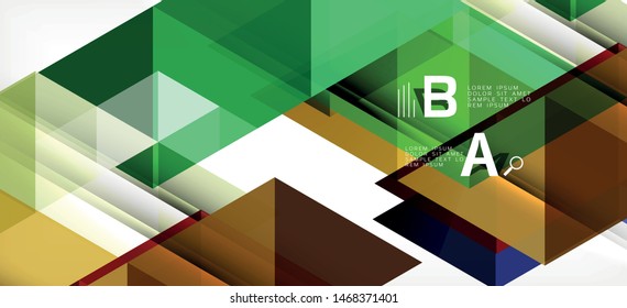 Abstract triangle pattern, colorful backdrop. Presentation template. Modern textured shape. Trendy modern style. Vector abstract geometric graphic design.