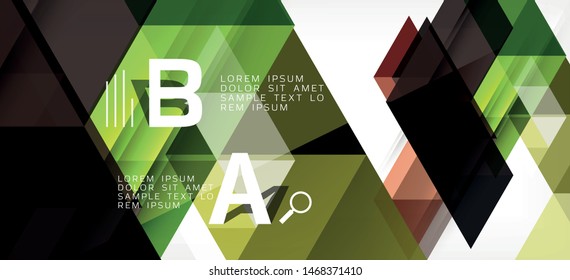 Abstract triangle pattern, colorful backdrop. Presentation template. Modern textured shape. Trendy modern style. Vector abstract geometric graphic design.