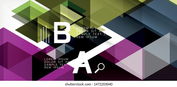 Patrón de triángulo abstracto, fondo colorido. Plantilla de presentación. Forma texturada moderna. Moderna y de diseño. Diseño gráfico geométrico abstracto vectorial.