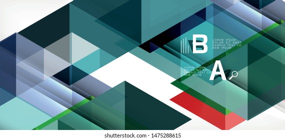 Abstract triangle pattern, colorful backdrop. Presentation template. Modern textured shape. Trendy modern style. Vector abstract geometric graphic design.